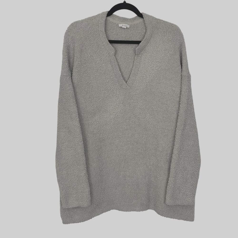 Pure Jill Grey Knit V-Neck Sweater